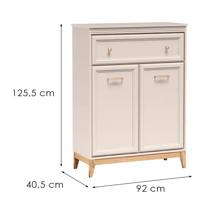 Komoda Windsor 4w 90 kašmír/dub prírodný