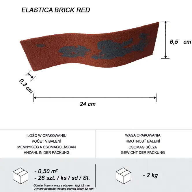 Flexibilná fasádna doska Brick Red,3