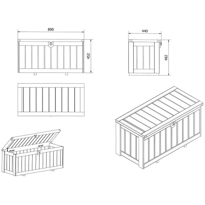 Záhradný box S – 89 x 44 x 48,2 cm