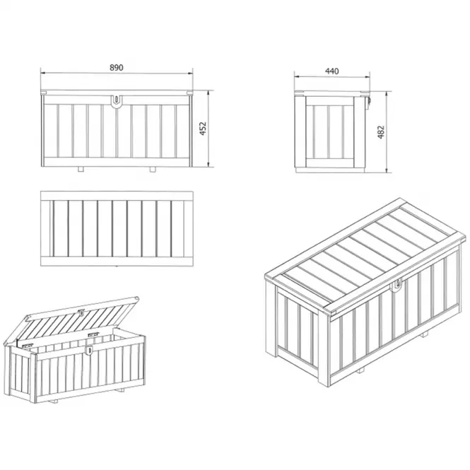 Záhradný box S – 89 x 44 x 48,2 cm,3