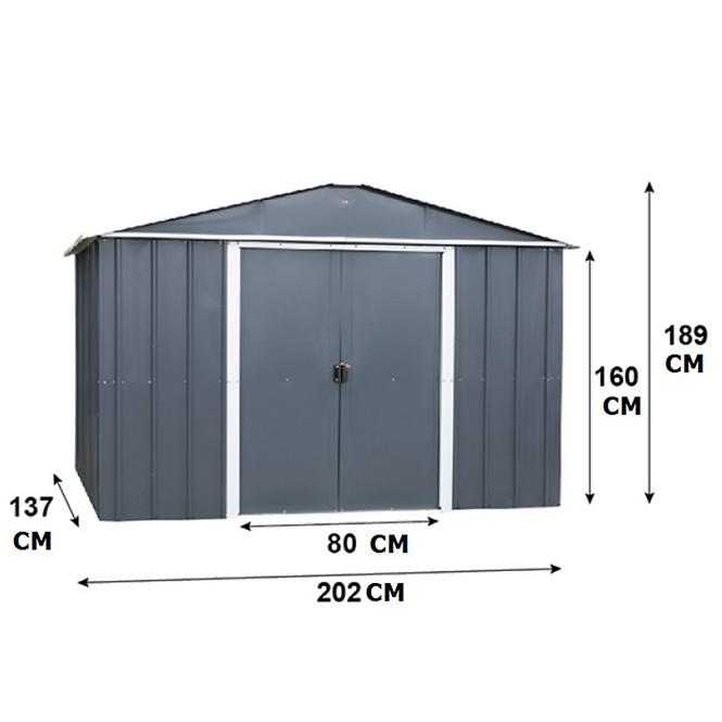 Kovový záhradný domček 65AEYZ 202x137 cm antracit,2