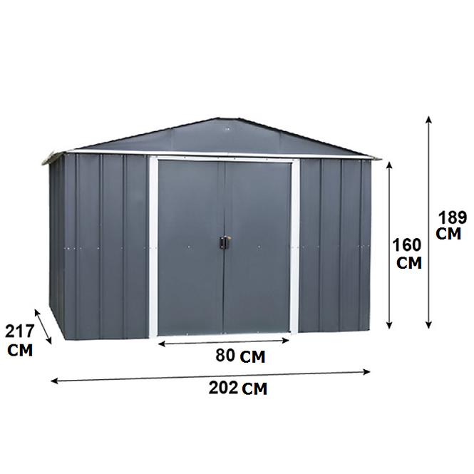 Kovový záhradný domček 67AEYZ 202x217 cm antracit