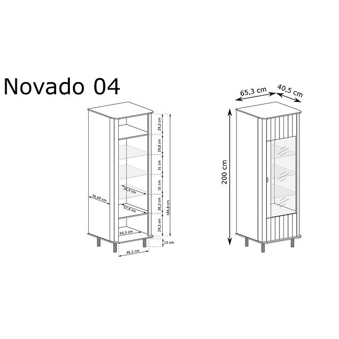 Vitrína Novado 4nv Clay Gray