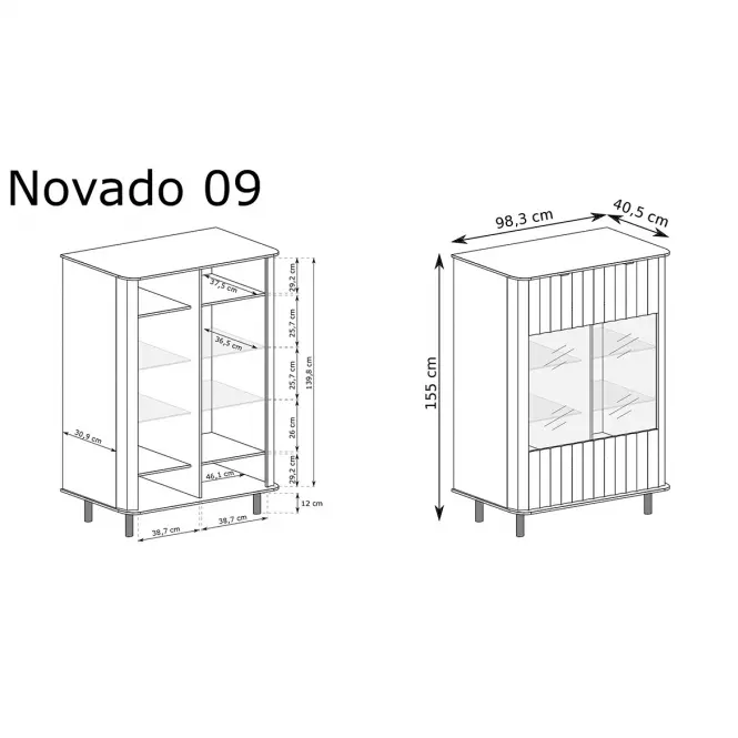 Vitrína Niska Novado 9nv Clay Gray