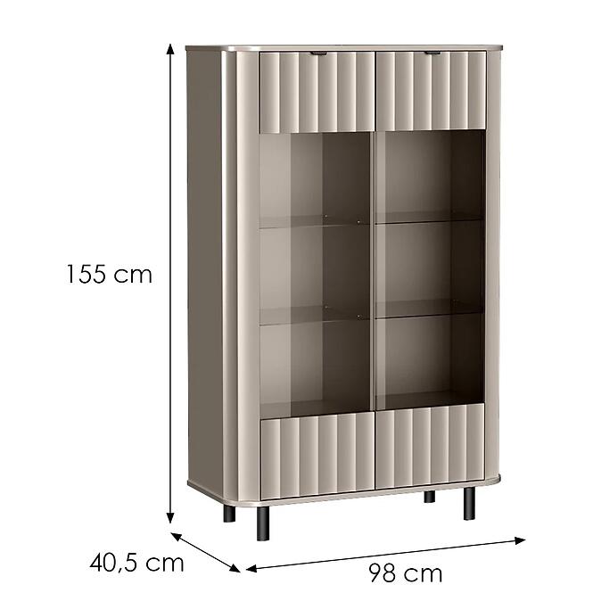 Vitrína nízka Novado 9nv Clay Gray,2
