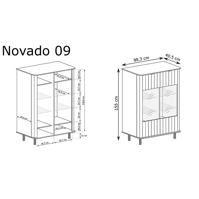 Vitrína nízka Novado 9nv Clay Gray,3