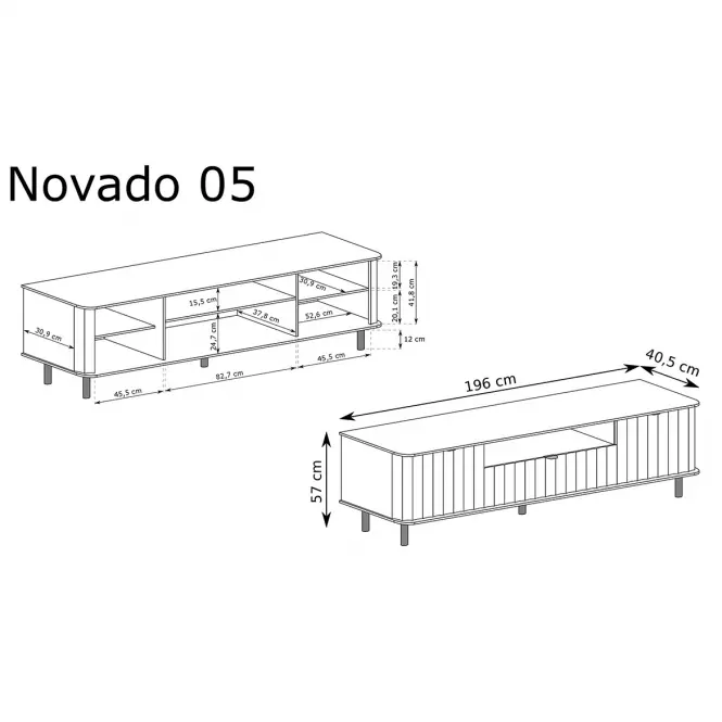 TV stolík Novado 5nv 200 Clay Gray