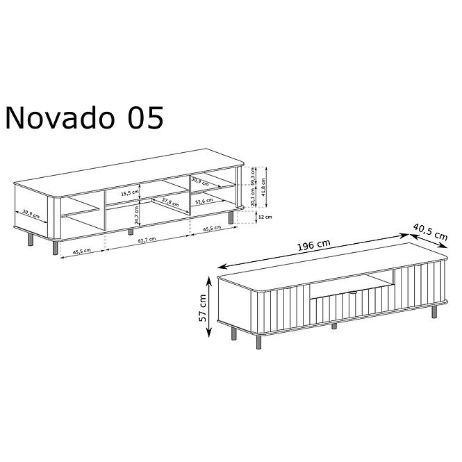 TV stolík Novado 5nv 200 Clay Gray