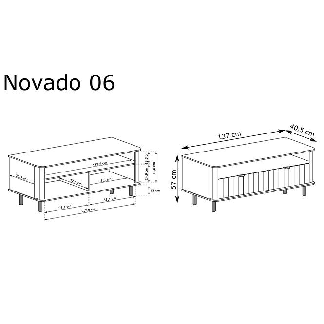 TV stolík Novado 6nv 140 Clay Gray