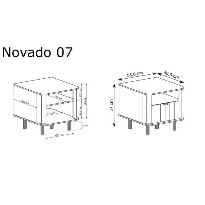 Nočný stolík Novado 7nv Biela klasika,3