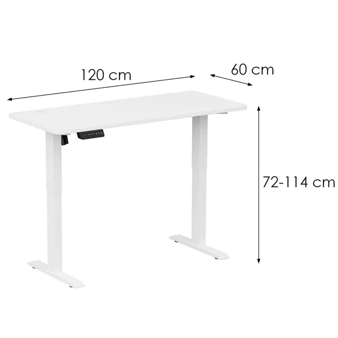 Písací stôl s elektrickým nastavením výšky Control Series 120 Lv0150 Biela,2