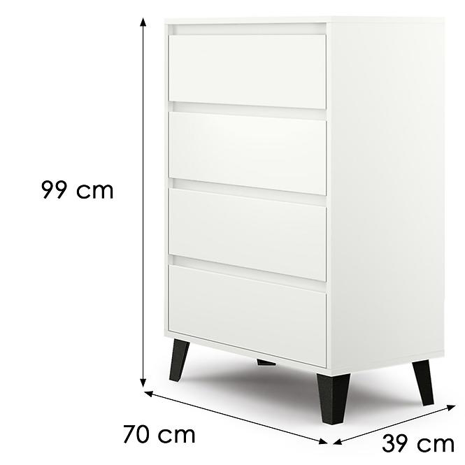 Komoda Scandi 4S Biela,2