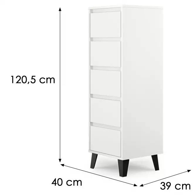 Komoda Scandi 5S Biela