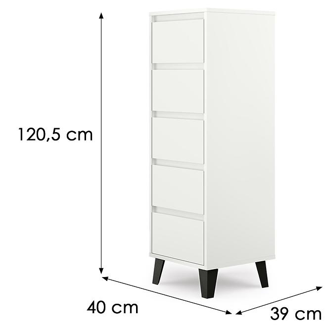 Komoda Scandi 5S Biela