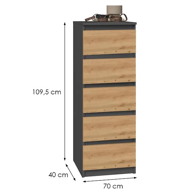 Komoda 5S W5 AntracitArtIsan