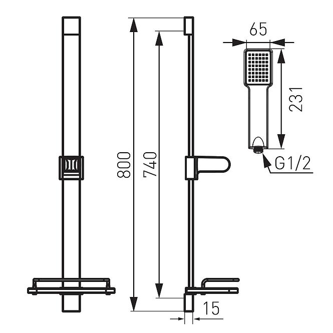 Posuvná sprcha 1f, chrom N110 Quadro P