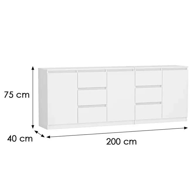 Komoda Costa 1d3s 2d3s Biela