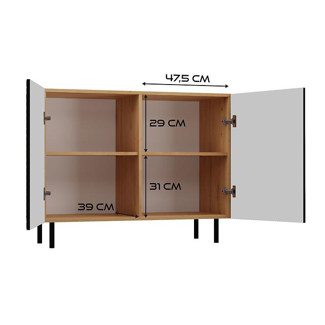 Komoda Kama 2D Slim Artisan/Čierna