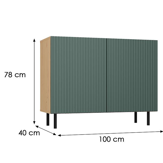Komoda Kama 2D Slim Artisan/Zelená