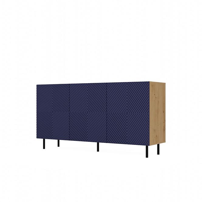 Komoda Kama 3 Drzwi Štvorec Artisan/Granát,3