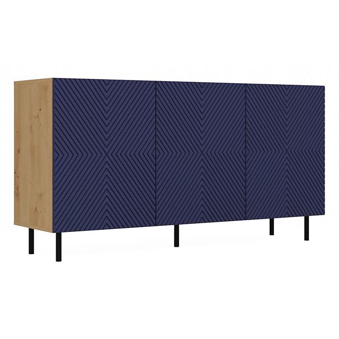 Komoda Kama 3 Drzwi Štvorec Artisan/Granát,4