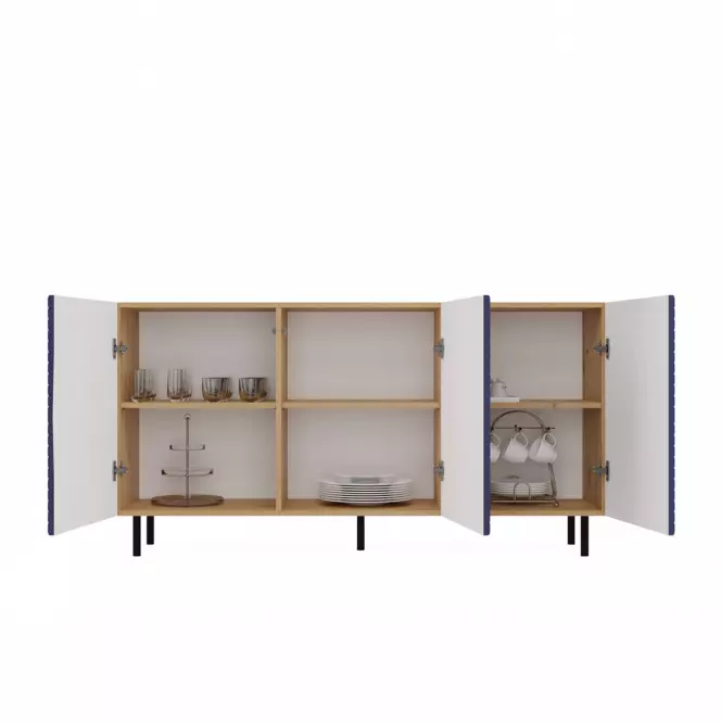 Komoda Kama 3 Drzwi Štvorec Artisan/Granát