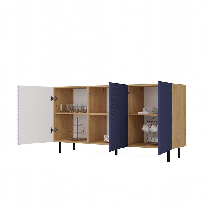 Komoda Kama 3 Drzwi Štvorec Artisan/Granát,6