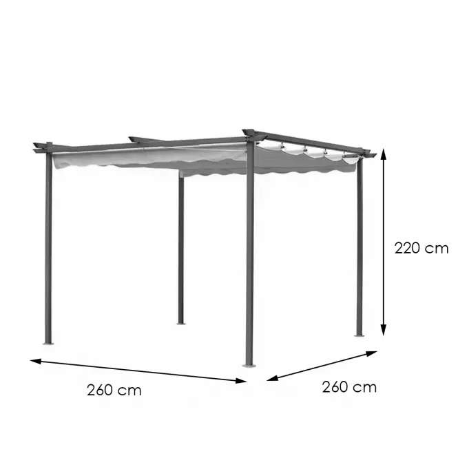 Záhradný pavilón / pergola 2,6x2,6x2,2 m béžová