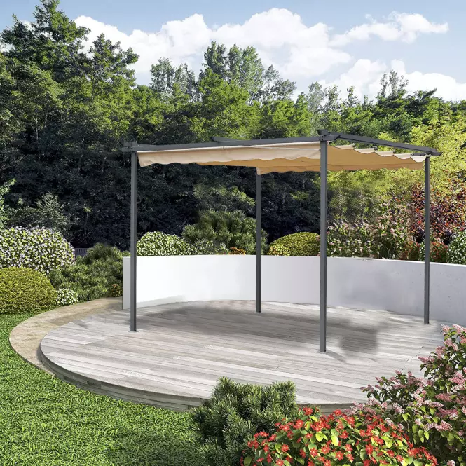 Záhradný pavilón / pergola 2,6x2,6x2,2 m béžová