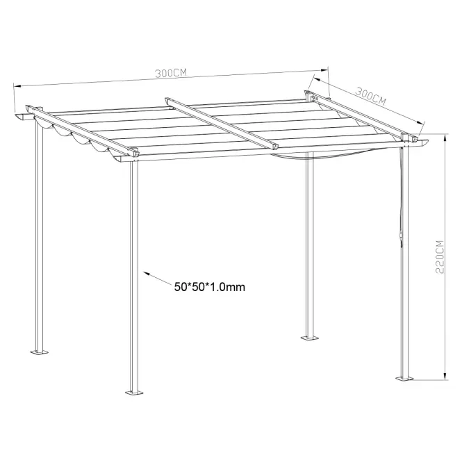 Záhradný pavilón / pergola 2,6x2,6x2,2 m béžová,2