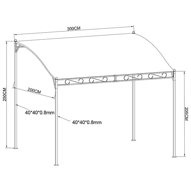 Záhradný pavilón 2x3 m béžový
