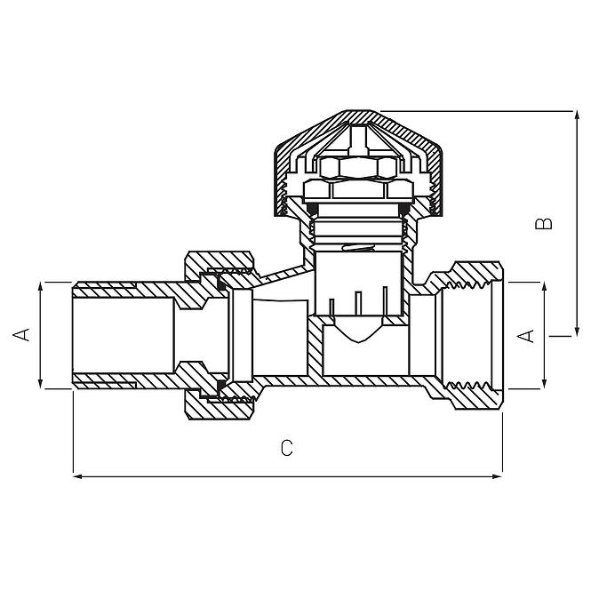 Termostatický ventil priamy 1/2” s prednastavením ZT2Y