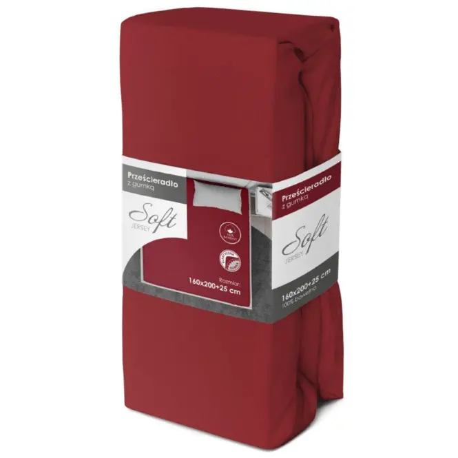 Plachta jersey s gumičkou 90x200 červená,3