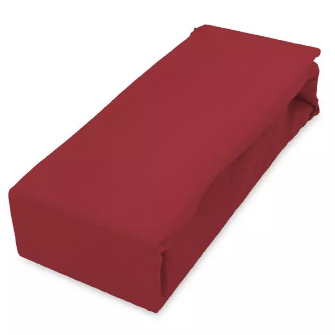 Plachta jersey s gumičkou 160x200 červená