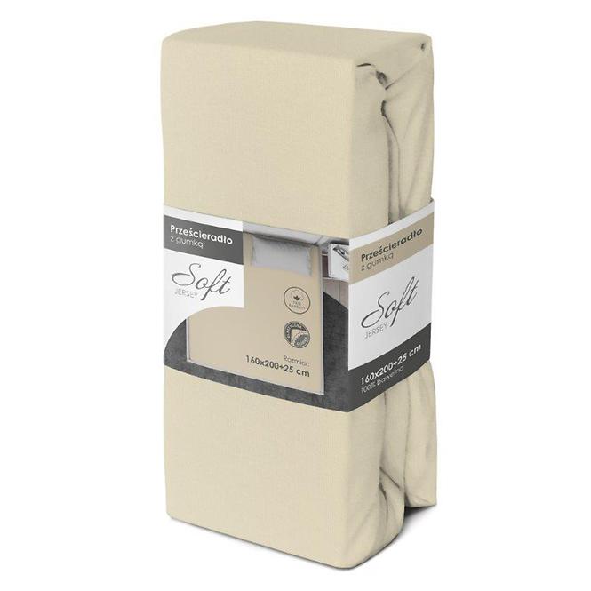 Plachta jersey s gumičkou 90x200 krémová,3