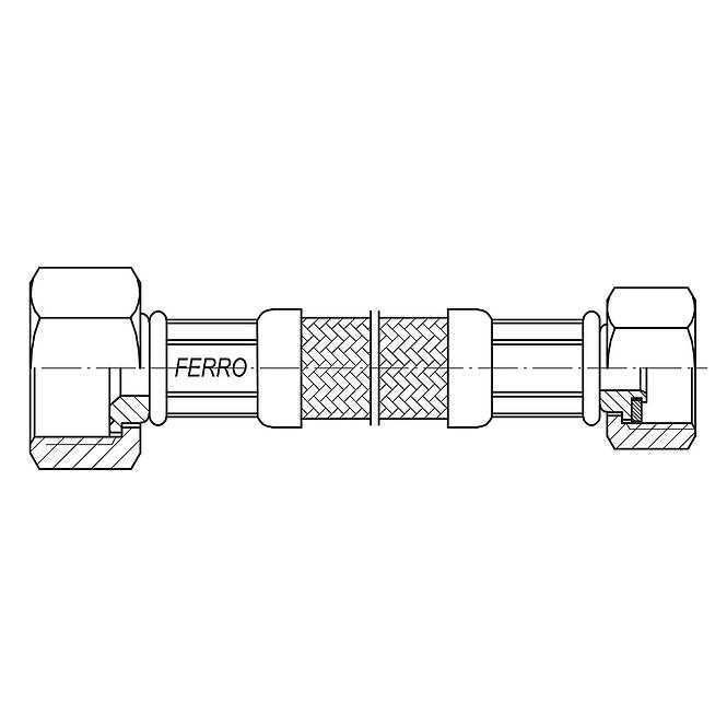 Napájacia hadička L-60 cm 1/2” x 3/8” n-n  PWS85