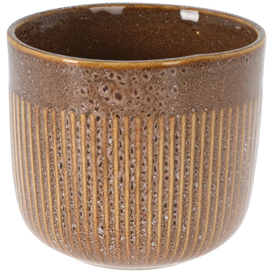 Hnedý porcelánový kvetináč