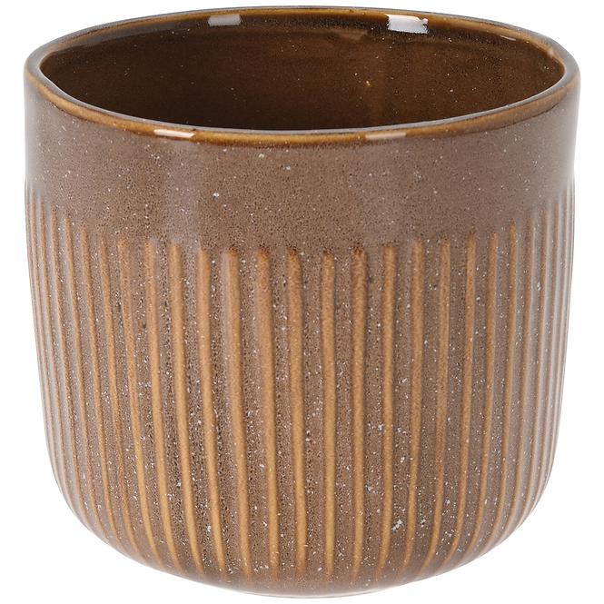Hnedý porcelánový kvetináč