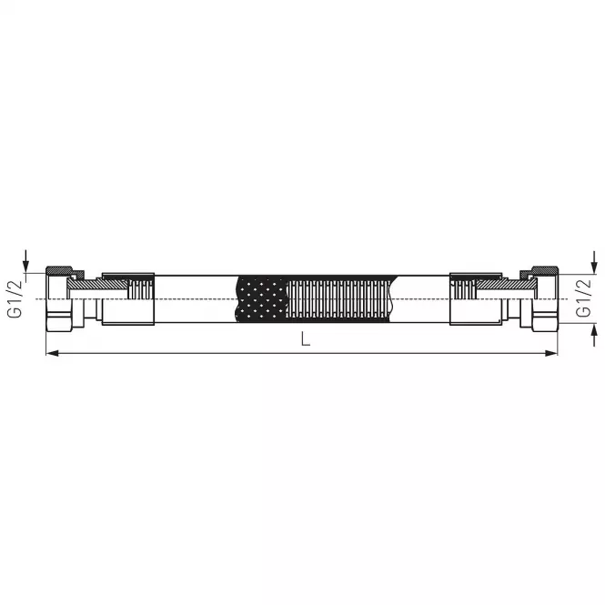 Hadica na plyn FF 1/2" 0,5 m PVC WG0500,2
