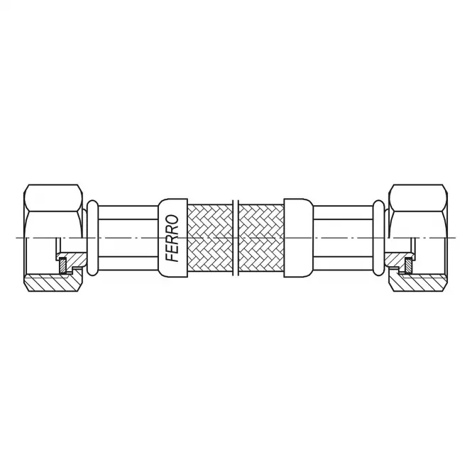 Napájacia hadička L-150 cm 1/2” n-n s tesnením PWS30