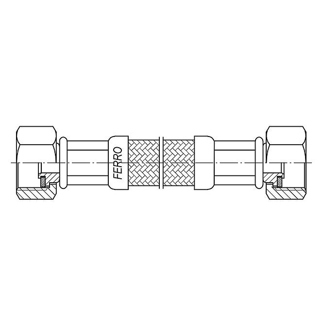 Napájacia hadička L-150 cm 1/2” n-n s tesnením PWS30