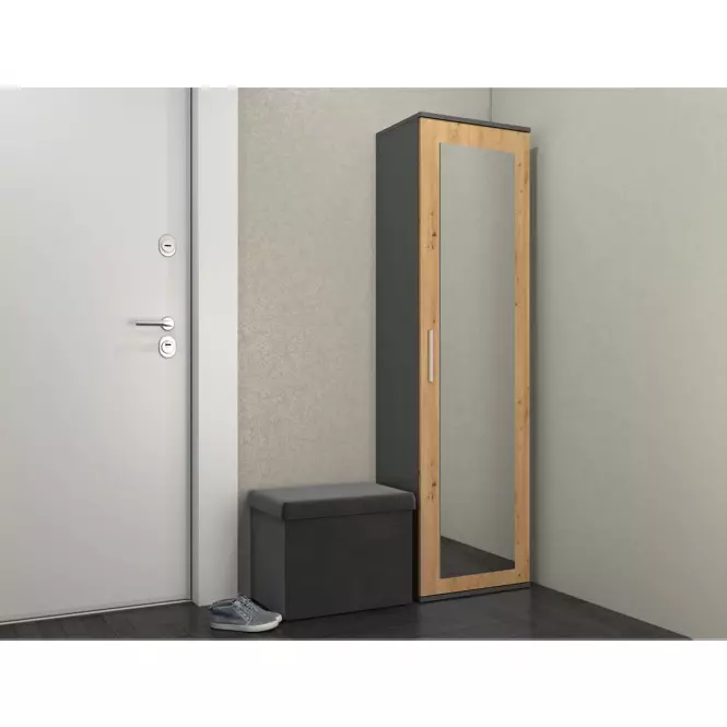Skriňa So zrkadlom Duo Antracitt/Artisan