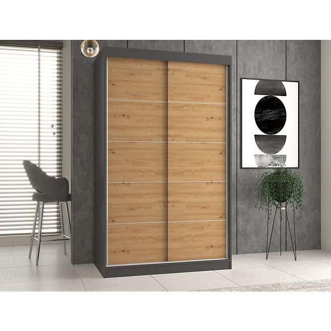 Skriňa Iga 120 Antracitt Artisan C  Kpl,4