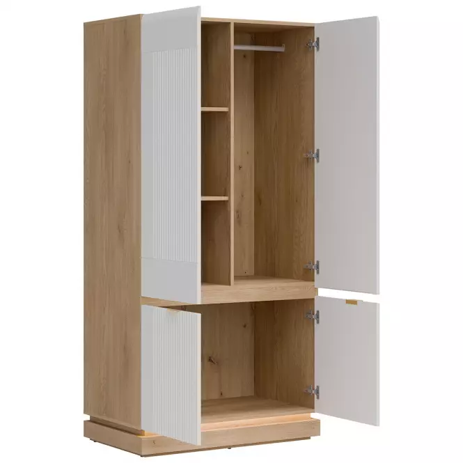 Skriňa 2d Milton Ml08 Dub Crem Torro Biela