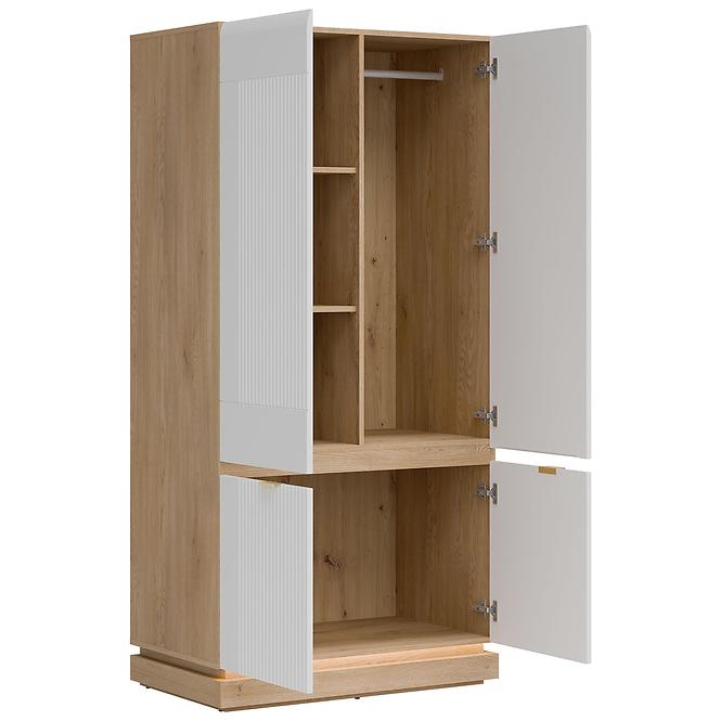Skriňa 2d Milton Ml08 Dub Crem Torro Biela,7