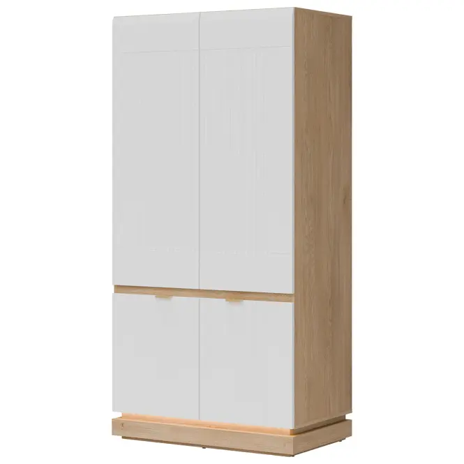 Skriňa Milton 95,5cm-dub/biela, dvojdverová