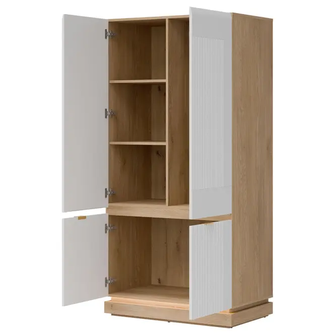 Skriňa Milton 95,5cm-dub/biela, dvojdverová