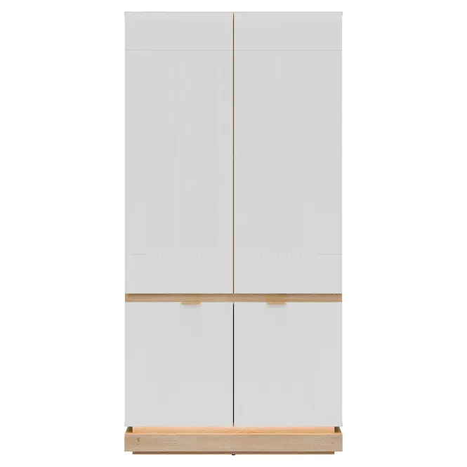 Skriňa Milton 95,5cm-dub/biela, dvojdverová