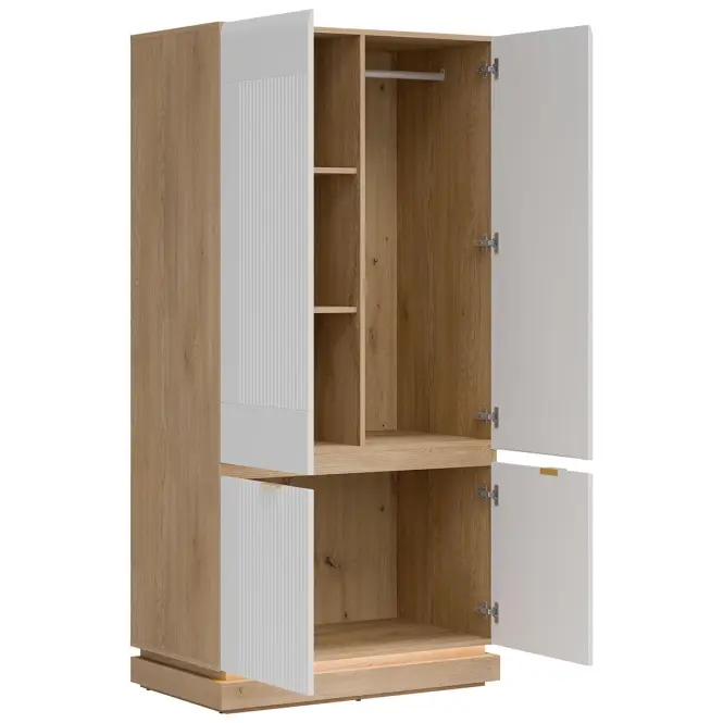 Skriňa Milton 95,5cm-dub/biela, dvojdverová,7