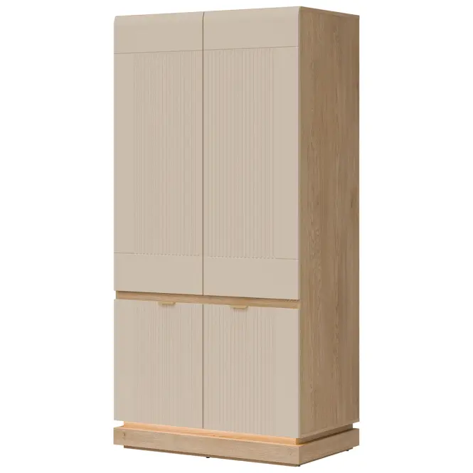 Skriňa Milton 95,5cm-dub/krémová, dvojdverová